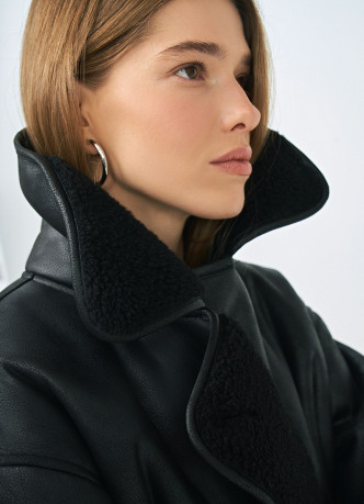 Дублёнка с искусственным мехом