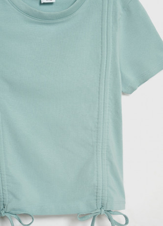 Футболка с драпировкой и завязками для девочек