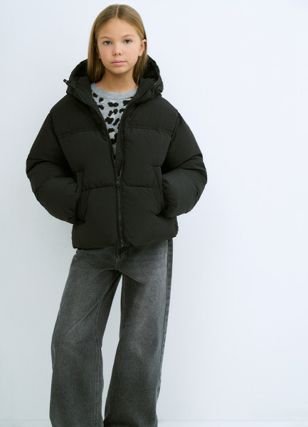 Утеплённая куртка для девочек Черный 2999₽