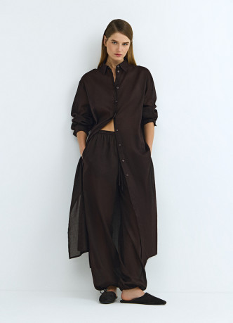 Брюки с эластичным поясом и завязками