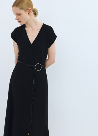 Платье миди с ремнем