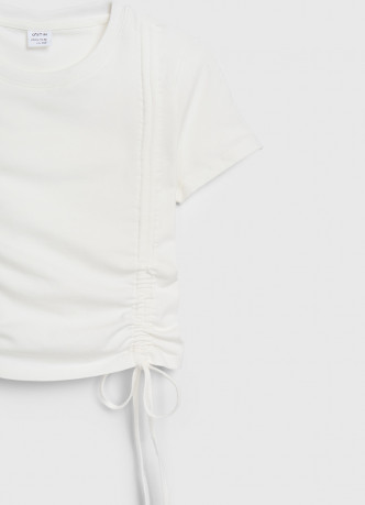 Футболка с драпировкой и завязками для девочек