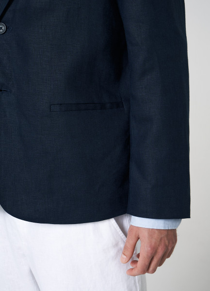 Льняной пиджак, Синий O`Stin MB46A1O02-68, размер 48 - фото 7