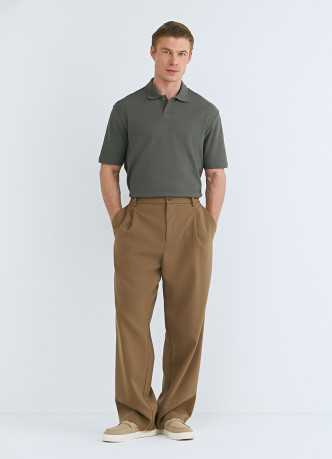 Поло из текстурной хлопковой ткани