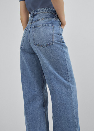 Широкие джинсы с высокой посадкой