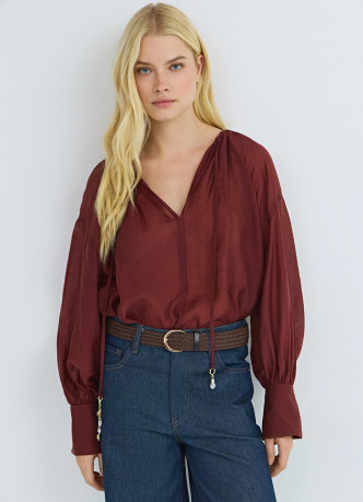 Блузка из тенселя с завязками