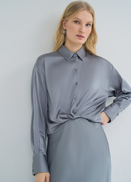 Блузка из сатина Серый 1999₽