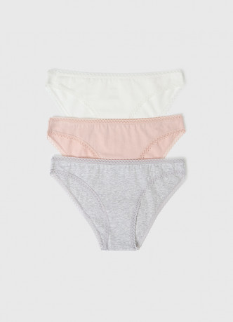 Классические трусы-брифы с кружевом, 3 шт.