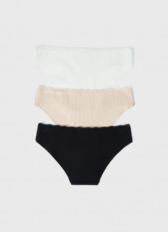 Трусы-слипы с кружевом для девочек, 3 шт.