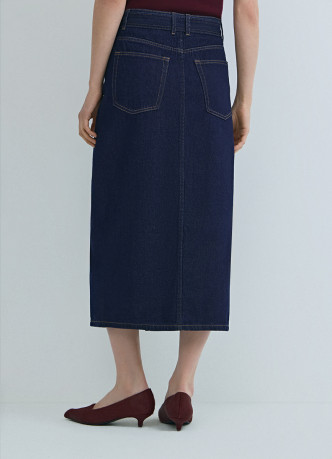 Джинсовая юбка миди