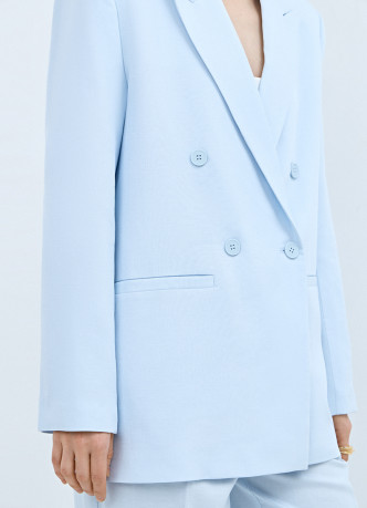 Двубортный льняной жакет