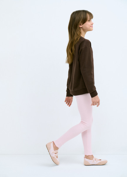 Легинсы в рубчик для девочек Розовый 599₽