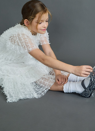 Платье мини с бантиками для девочек