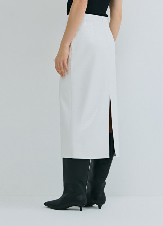 Прямая юбка миди из искусственной кожи