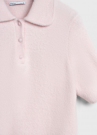 Джемпер из пушистой пряжи с коротким рукавом