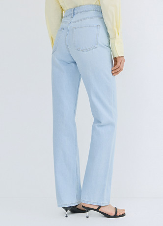 Прямые джинсы с высокой посадкой