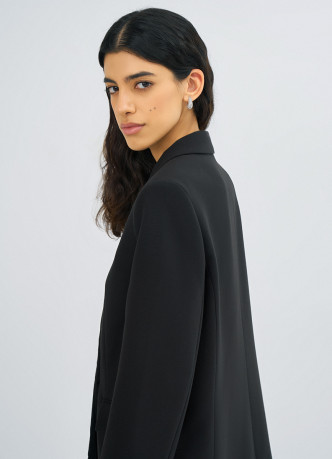 Двубортный жакет с отделкой из бахромы