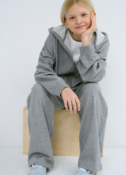 

Толстовка на молнии для девочек, Серый