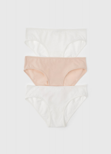 

Трусы-слипы для девочек, 3 шт., Бежевый