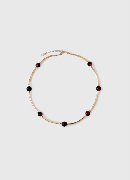 Колье с анималистичными бусинами, Мультицвет