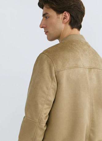 Бомбер из искусственной замши