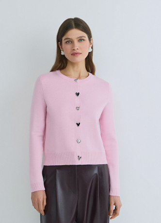 Вязаный кардиган с фигурными пуговицами