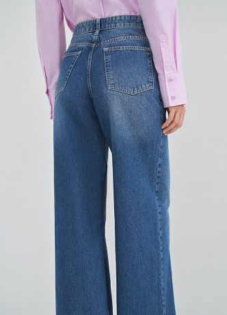 Ультраширокие джинсы с высокой посадкой