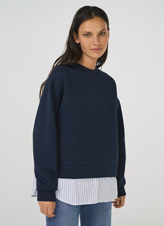 Свитшот с имитацией рубашки