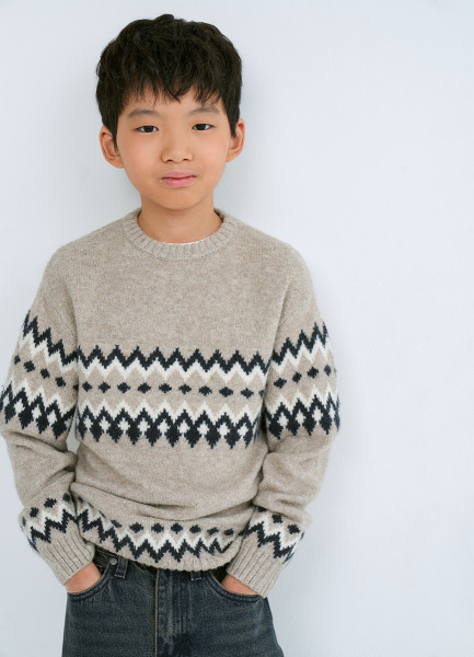 

Вязаный джемпер для мальчиков, Бежевый