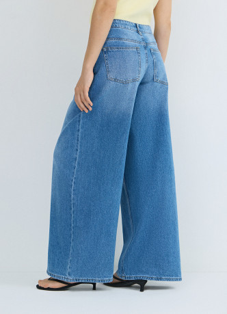 Широкие джинсы с высокой посадкой
