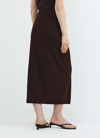 Льняная юбка миди с запахом