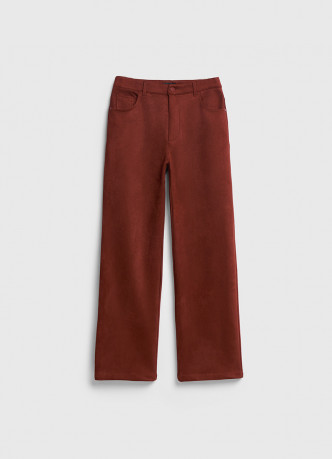 Прямые брюки из искусственной замши