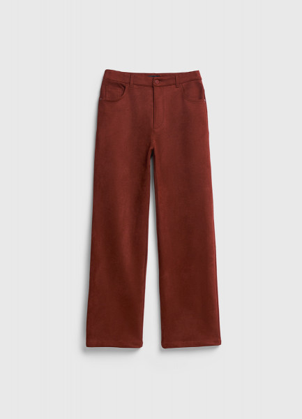 

Прямые брюки из искусственной замши, Оранжевый