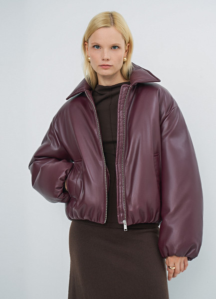 

Утеплённая куртка из искусственной кожи, Фиолетовый