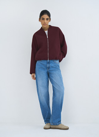 Бомбер из пальтовой ткани