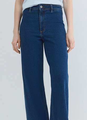 Укороченные широкие джинсы