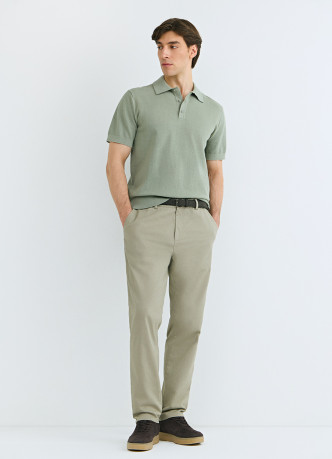 Поло из текстурной ткани