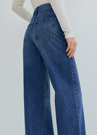 Широкие джинсы с высокой посадкой