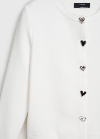 Вязаный кардиган с фигурными пуговицами