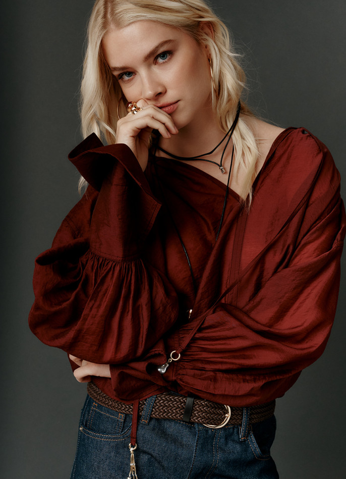 Блузка из тенселя с завязками