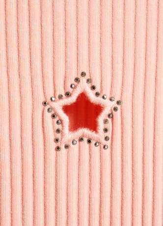 Футболка в рубчик с вышивкой для девочек