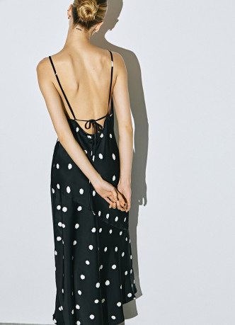 Платье-комбинация в горох