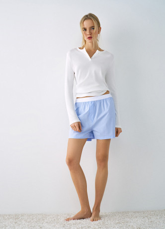 Пижамный лонгслив в рубчик