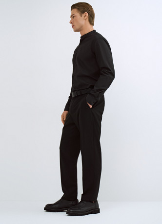 Прямые брюки с эластичным поясом