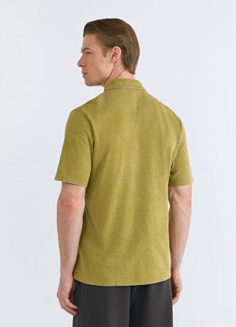 Поло из хлопка с эффектом стирки
