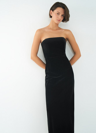 Бархатное платье-бюстье