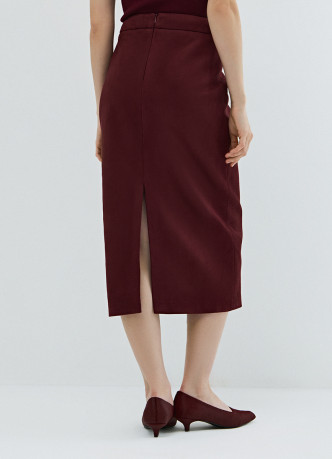 Юбка миди из искусственной замши