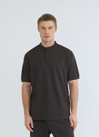 Поло с воротником-стойкой