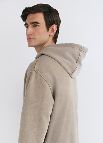 Толстовка на молнии с эффектом стирки