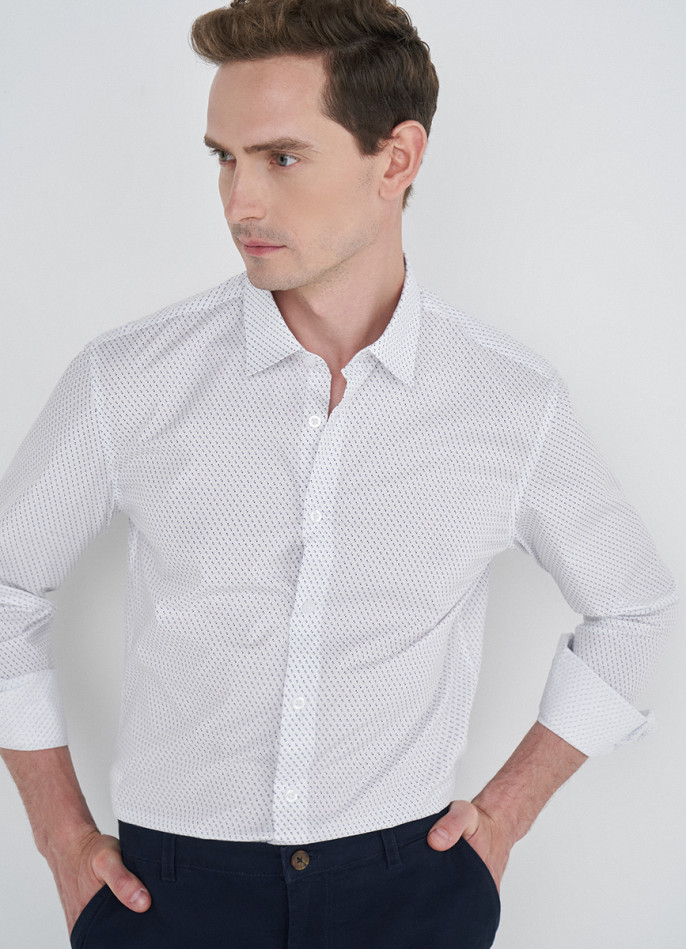 Рубашка Slim Fit из поплина